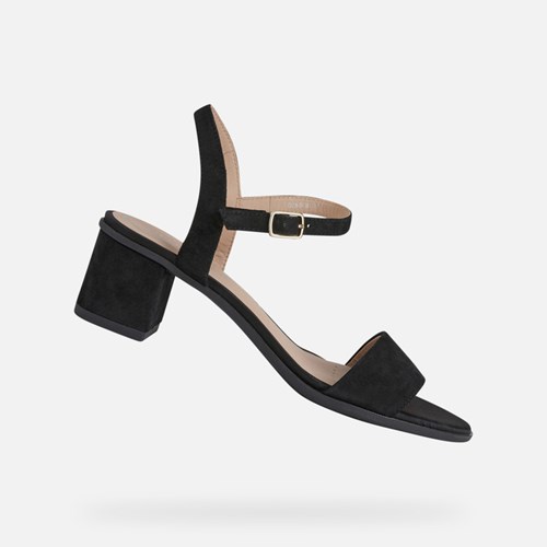 Geox Aurely 50 Kilehæl Sko Dame Sort | 97381-EUSN