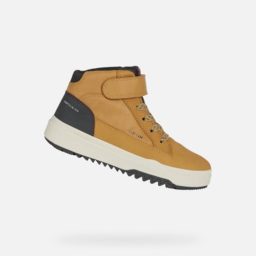 Geox Bunshee Abx Mid-calf Boots Drenge Mørkegul Sort | 41687-IQND
