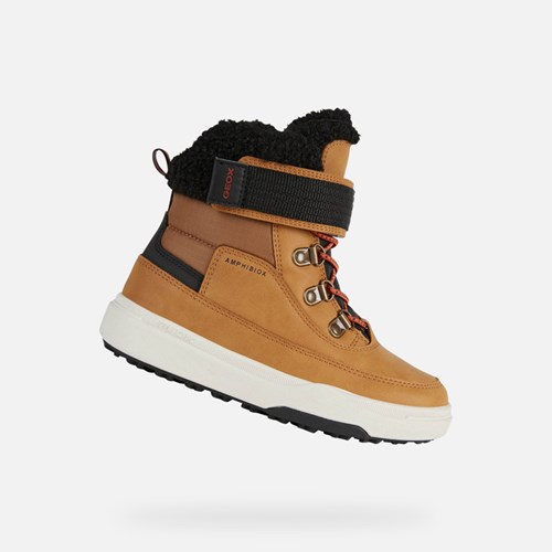 Geox Bunshee Pg Abx Mid-calf Boots Drenge Mørkegul Sort | 15673-MOKX