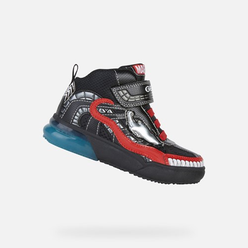 Geox Grayjay Light-up Shoes Drenge Sort Rød | 38907-EFWQ