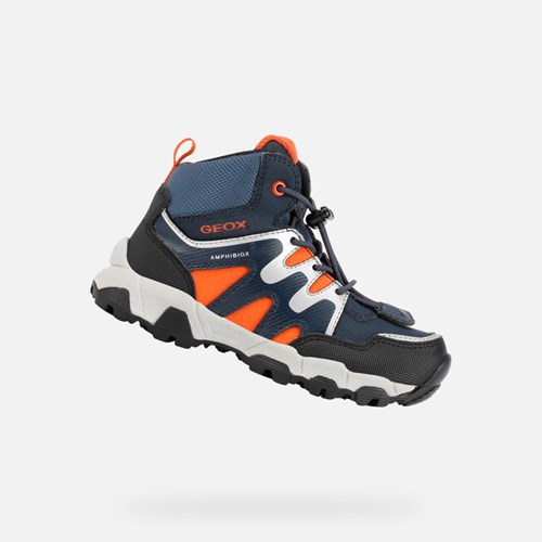 Geox Magnetar Abx Sneakers Pige Mørkeblå Orange | 35279-ZFMY