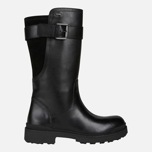 Geox Nevegal Abx Biker Boots Dame Sort | 46972-OIDG