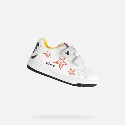 Geox New Flick Sneakers Baby Hvide Sort | 25034-VMZE