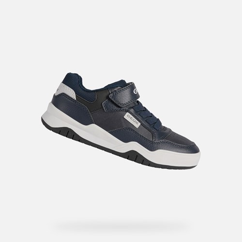 Geox Perth Sneakers Drenge Mørkeblå Lysegrå | 65079-FTLA