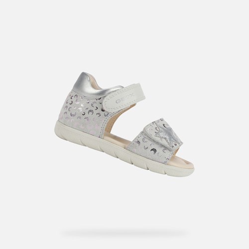 Geox Sandal Alul Sandaler Baby Hvide Sølv | 61350-TBJR