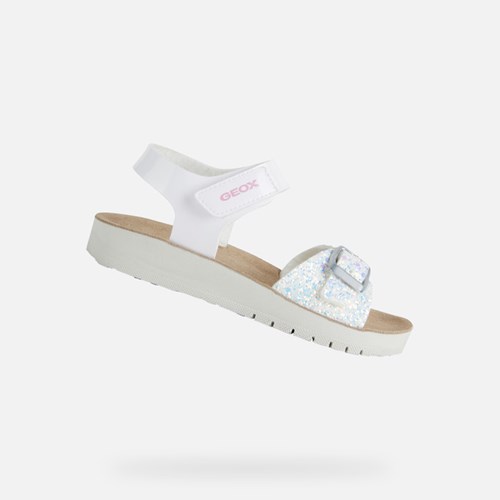 Geox Sandal Costarei Sandaler Pige Hvide | 93264-LWVP
