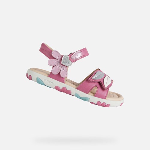 Geox Sandal Haiti Sandaler Pige Fuchsia Lyserød | 30281-DAIE