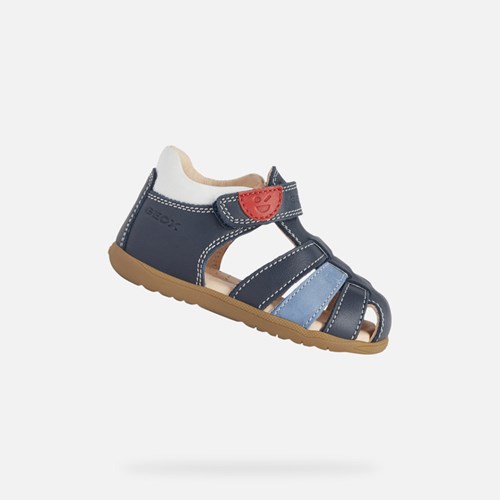 Geox Sandal Macchia First Steps Baby Mørkeblå Hvide | 18305-GCHV