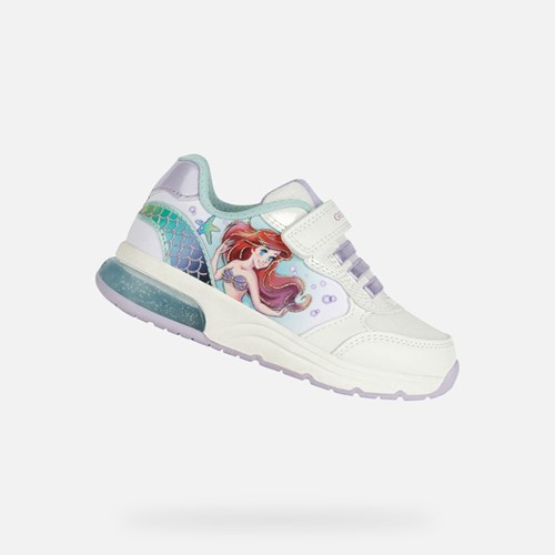 Geox Spaceclub Light-up Shoes Pige Hvide | 05467-RELF