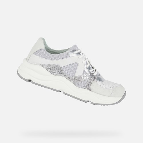 Geox Topazio Sneakers Dame Lysegrå Hvide | 53107-SXDZ
