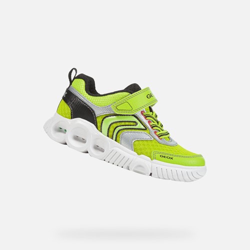 Geox Wroom Light-up Shoes Drenge Sort | 06347-HTLQ